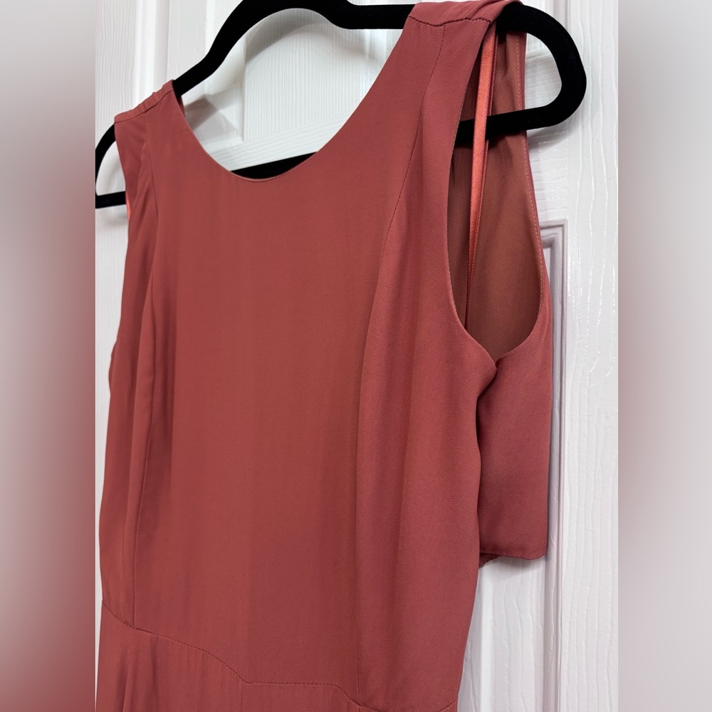 Lost April Sleeveless Jumpsuit with Back Straps in Terracotta - Picture 4 of 15